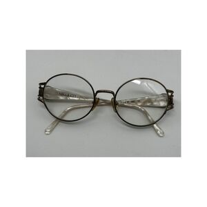 Vintage Nina Ricci‎ Round Eyeglasses Frames Gold Tone Designer Glasses